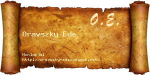 Oravszky Ede névjegykártya